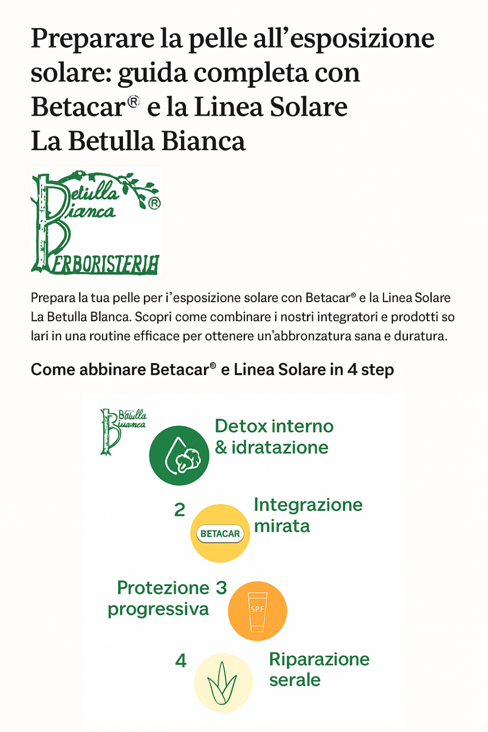 Preparare la pelle al sole - Erboristeria La Betulla Bianca