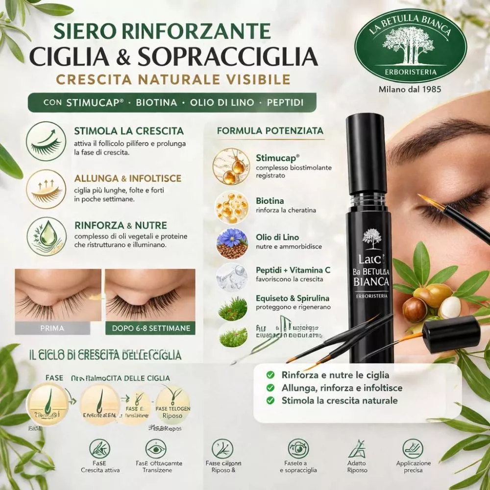 benefici siero ciglia rinforzante naturale volume lunghezza
