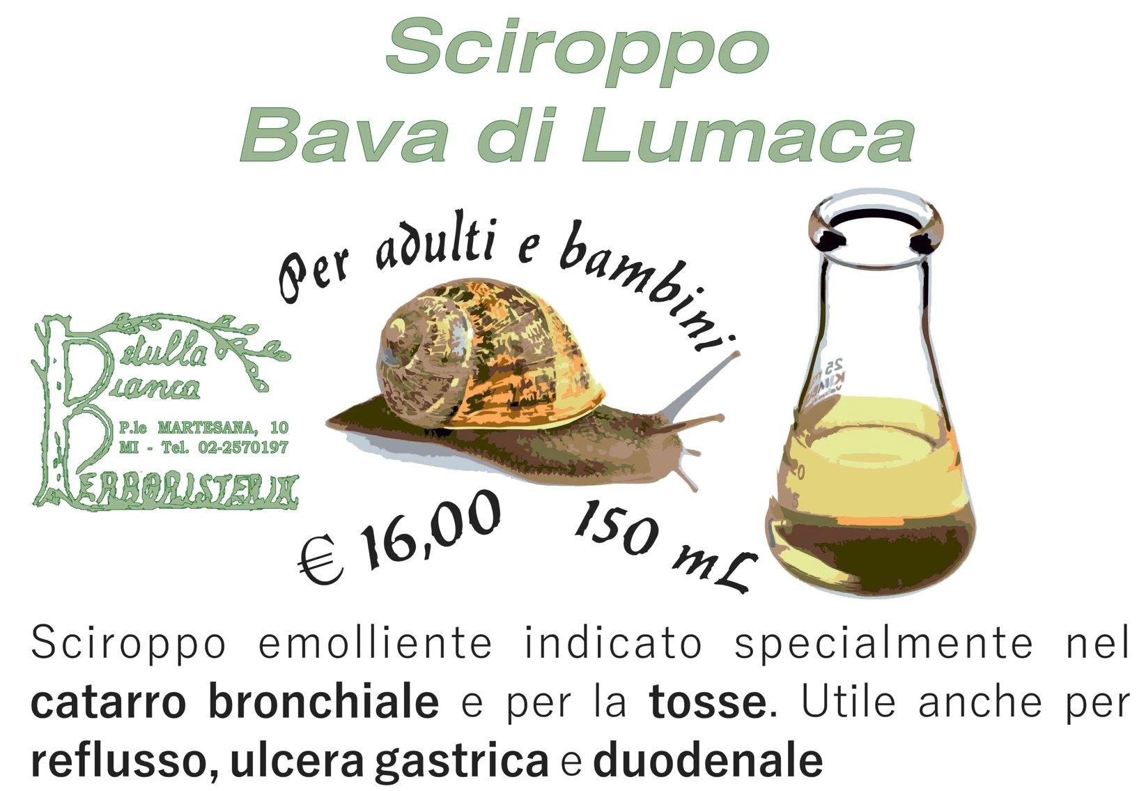 Cartello sciroppo Bava di Luca