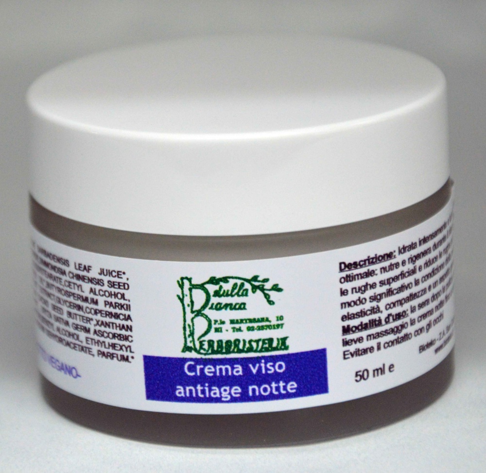 Crema viso antiage notte bio rigenerante e nutriente La Betulla Bianca
