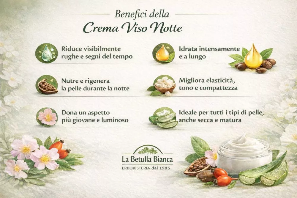 Crema viso antiage notte bio vegana senza allergeni