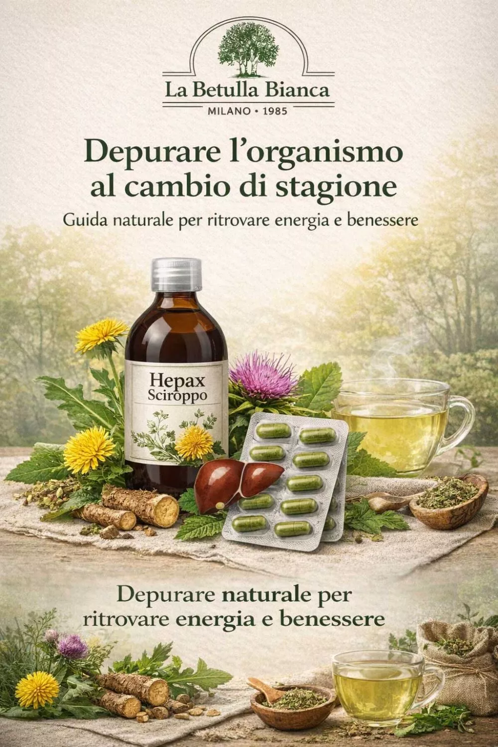 Depurare l&rsquo;organismo al cambio di stagione con Hepax Sciroppo e Capsule La Betulla Bianca Milano