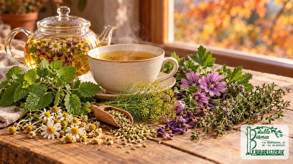 Tisana autunnale con Melissa, Camomilla, Finocchio, Malva e Timo